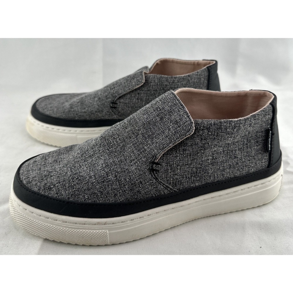 Hey Dude Peyton Chambray Black Gray Linen Shoes Size Women's 8 Slip On Loafer